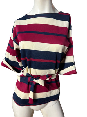 vintage 70's striped bell sleeve top M L