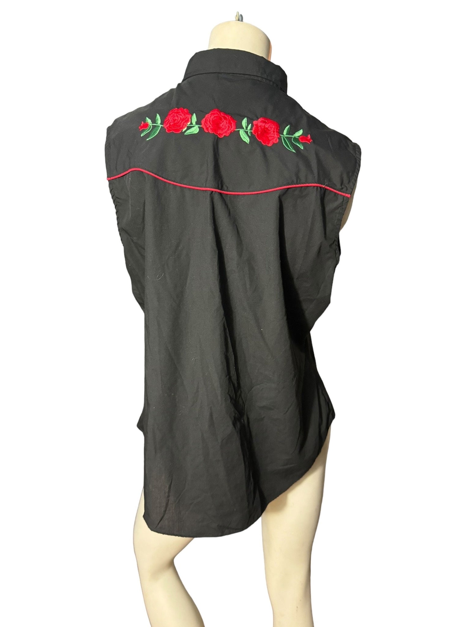 Vintage women's black western shirt XL ELY