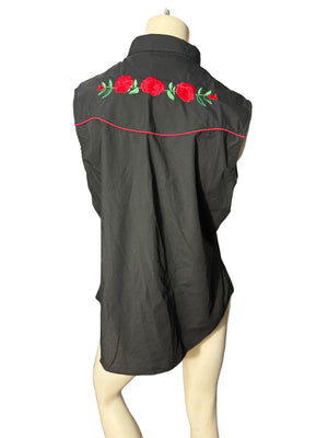 Vintage women's black western shirt XL ELY
