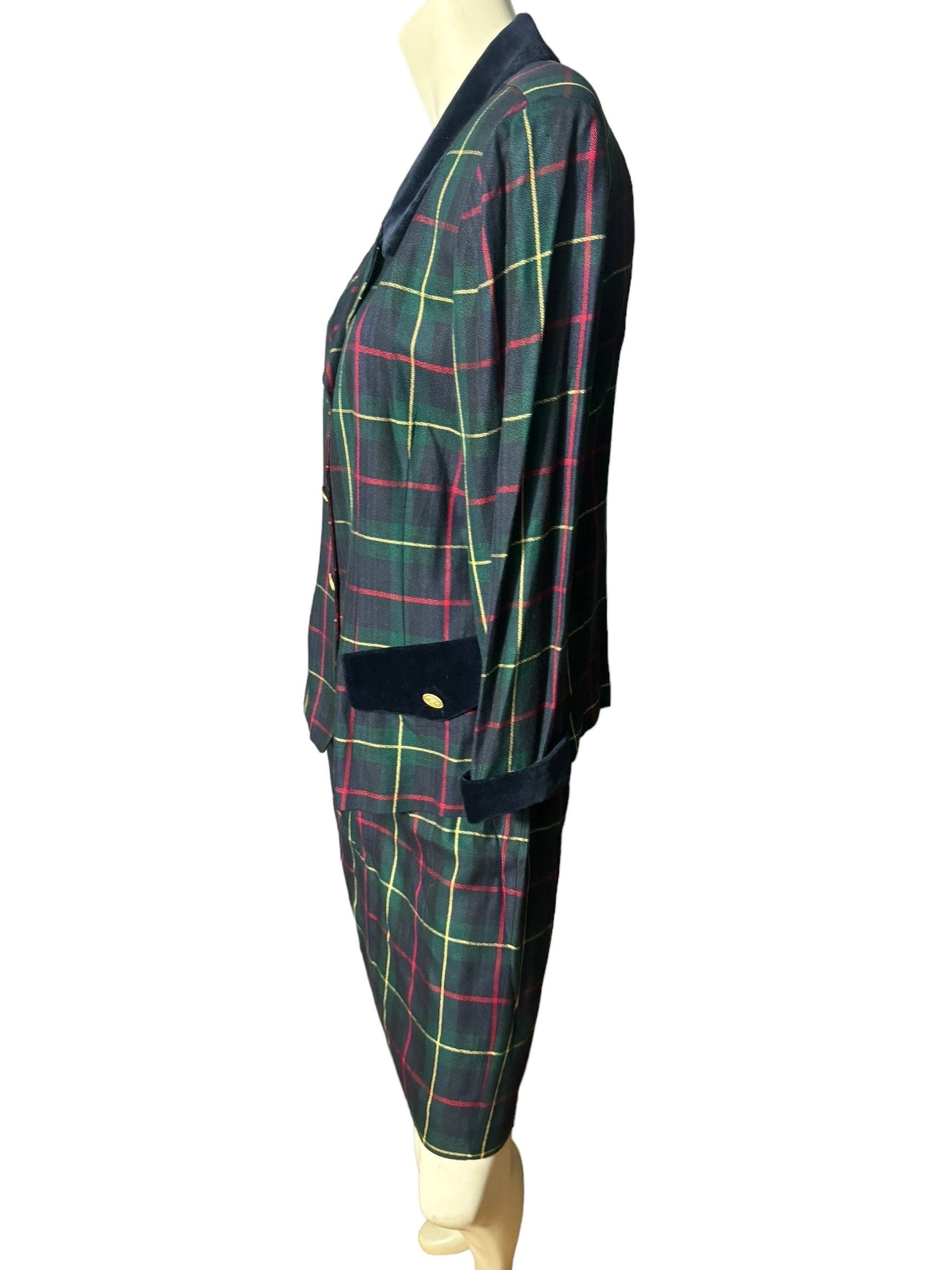 Vintage plaid 80's suit 14 L Dani Max