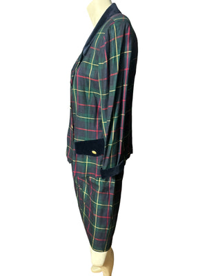 Vintage plaid 80's suit 14 L Dani Max
