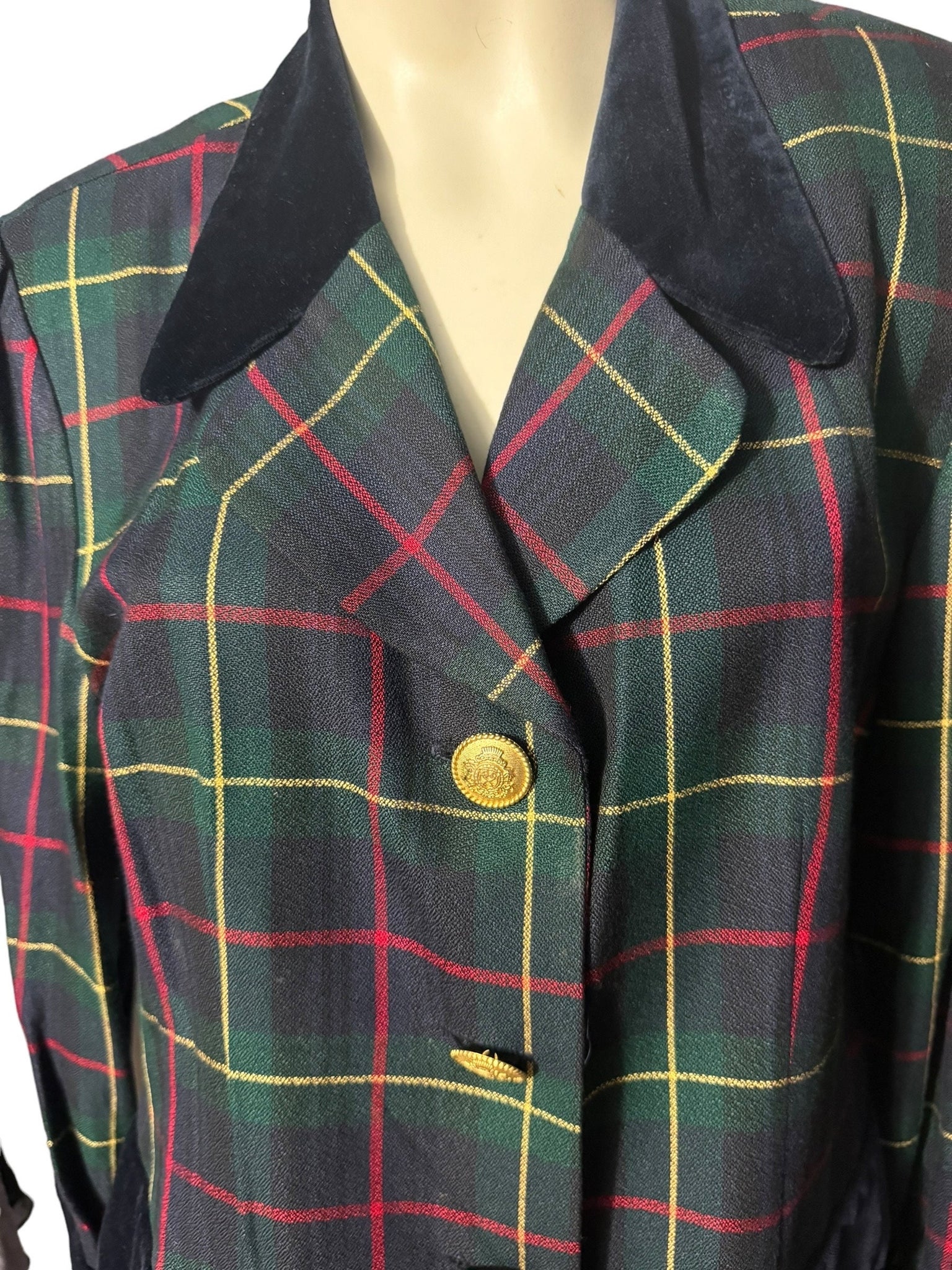 Vintage plaid 80's suit 14 L Dani Max