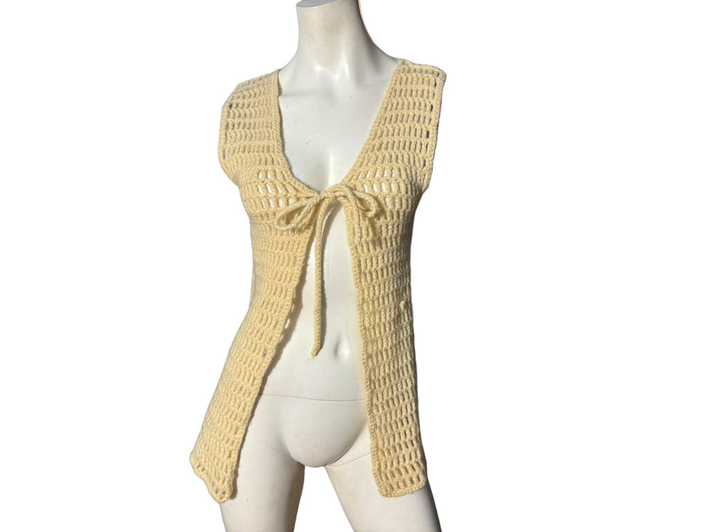 Vintage 70's crochet vest S M