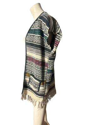 Vintage woven rug vest L