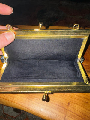 Vintage black & gold 60’s purse