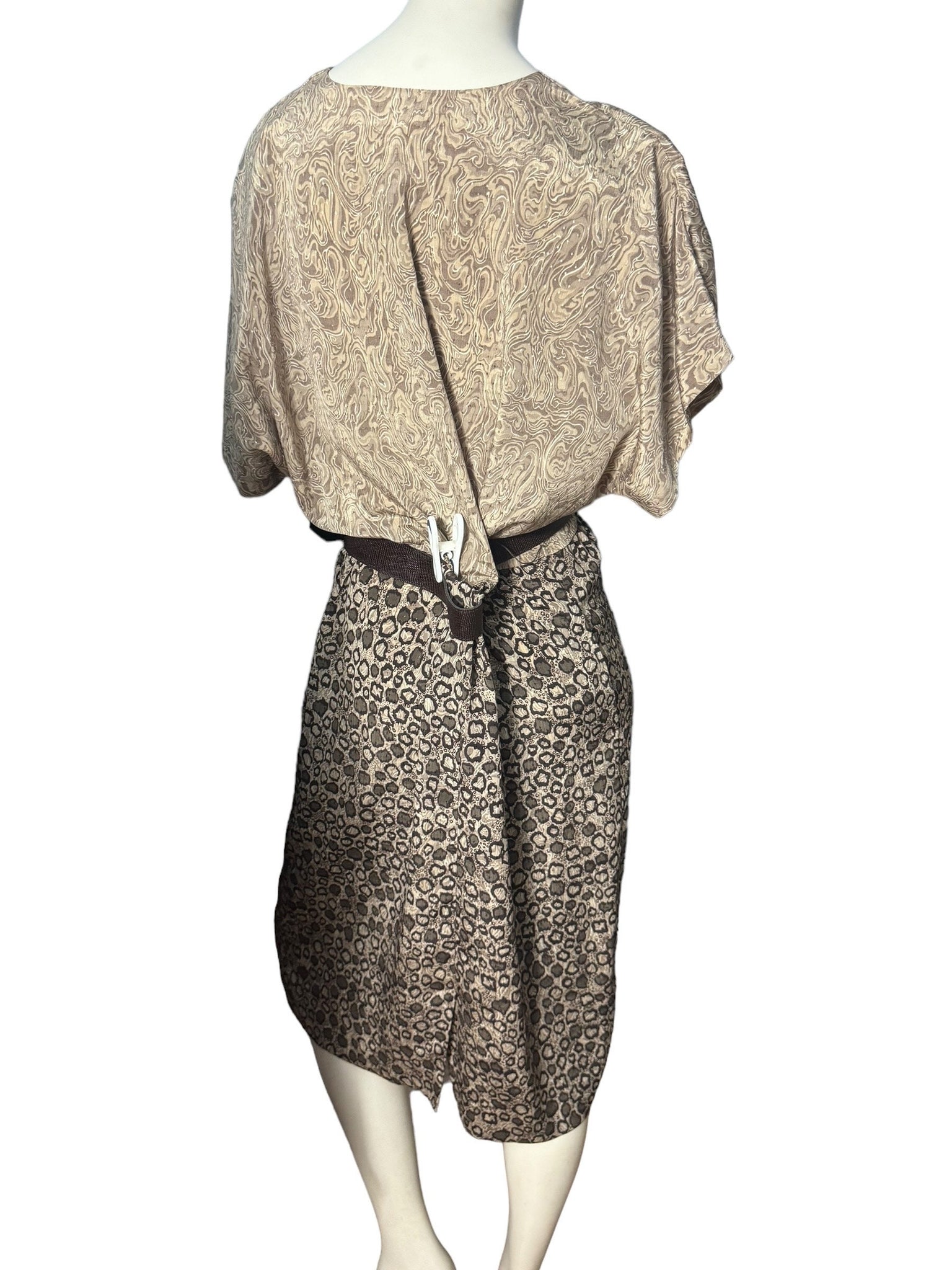 Vintage 80's leopard dress & jacket L XL