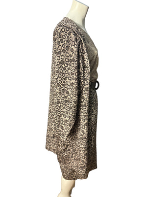 Vintage 80's leopard dress & jacket L XL