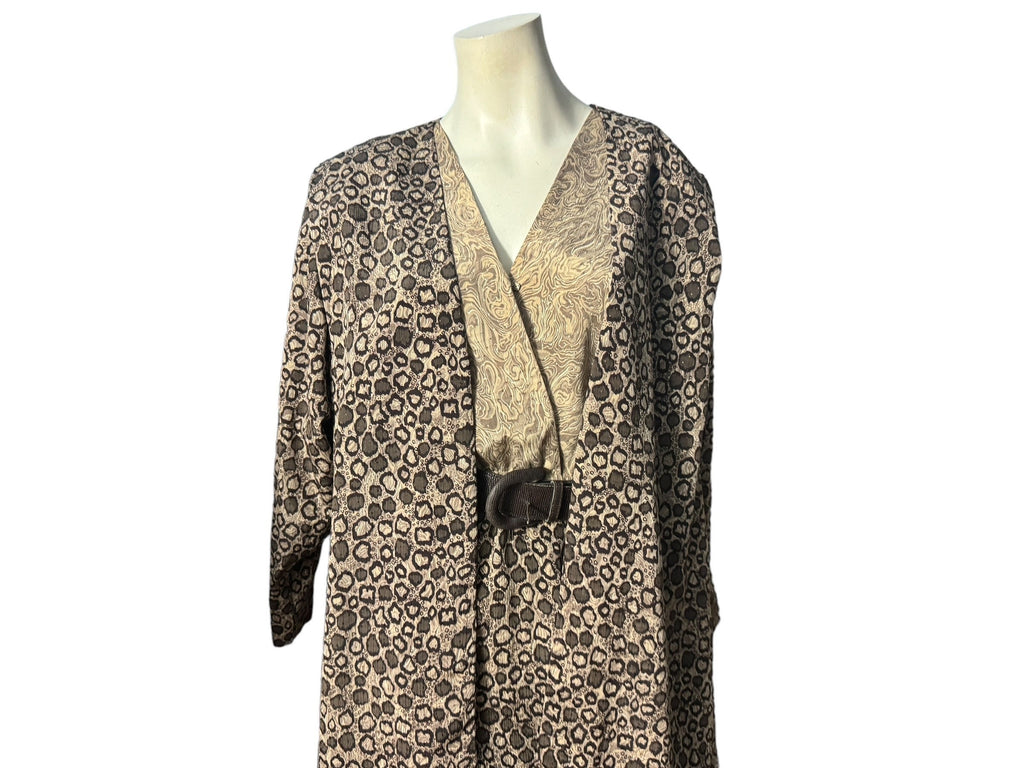 Vintage 80's leopard dress & jacket L XL