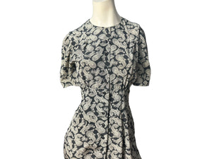 Vintage 80's black paisley dress 6 Liz Claiborne