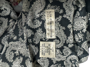Vintage 80's black paisley dress 6 Liz Claiborne