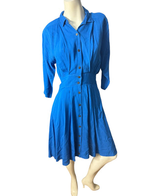 Vintage 80's blue dress 4 Alain Toussaint