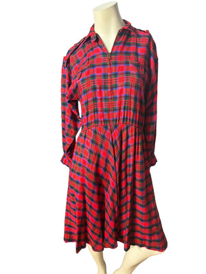 Vintage 80's red plaid dress 2 Liz Claiborne