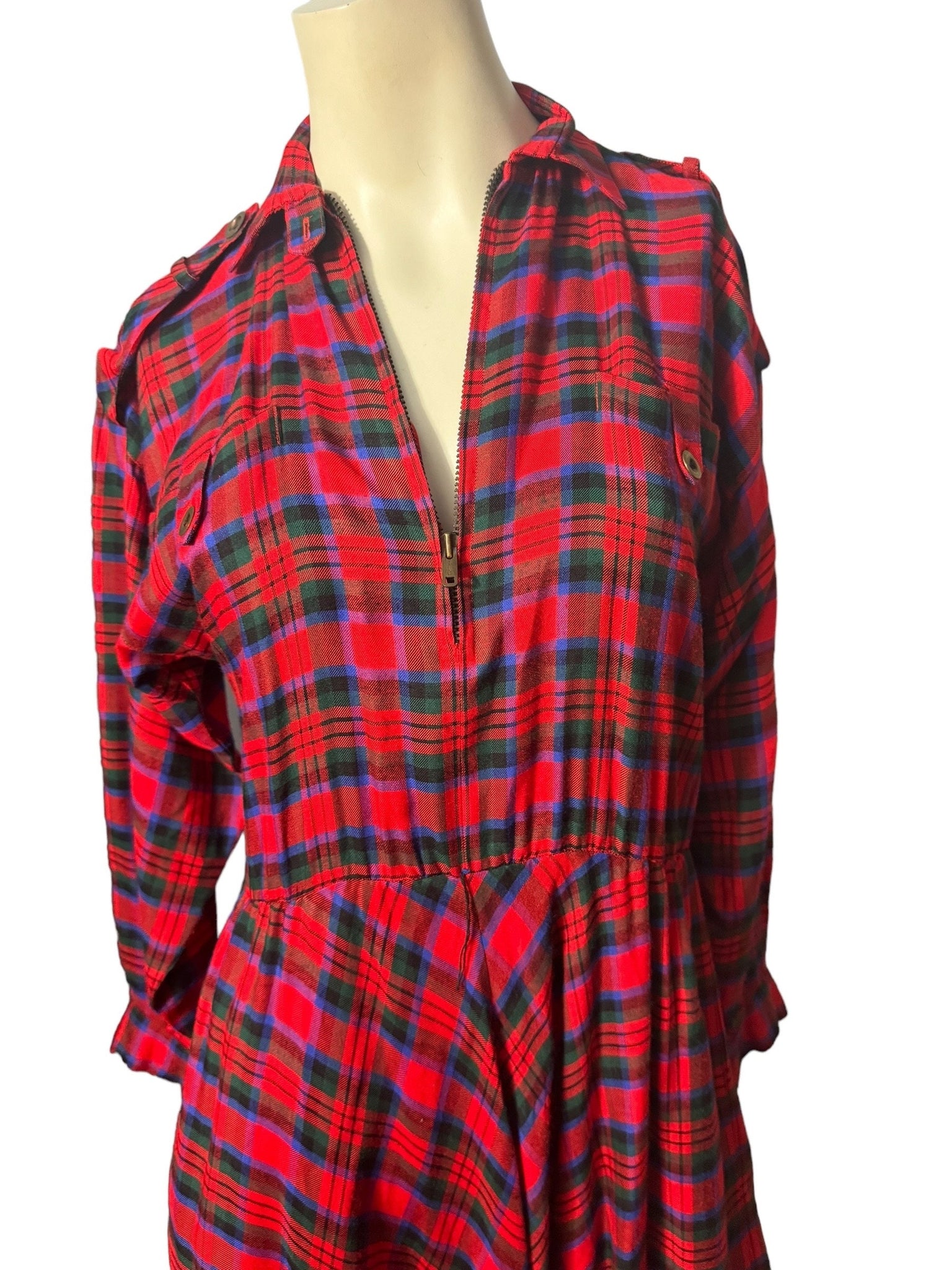 Vintage 80's red plaid dress 2 Liz Claiborne