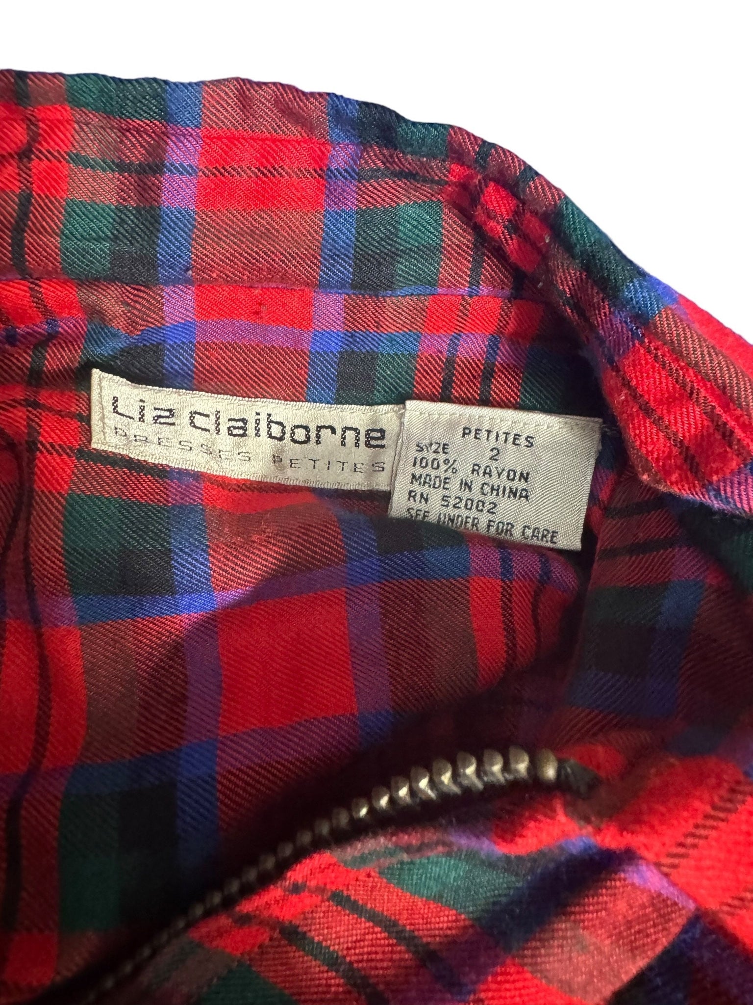Vintage 80's red plaid dress 2 Liz Claiborne