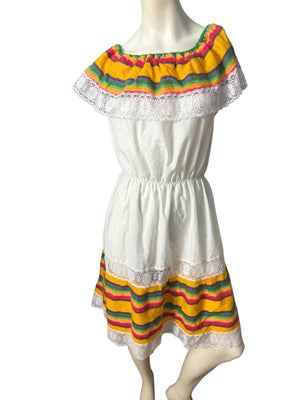 Vintage ethnic sun dress S M