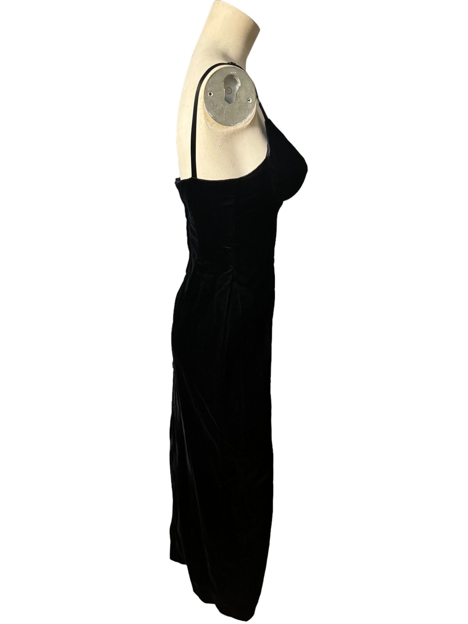 Vintage 80’s LA Glo velvet fitted dress S