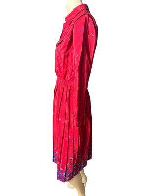 Vintage 80's red dress 8 Pet Leslie Fay