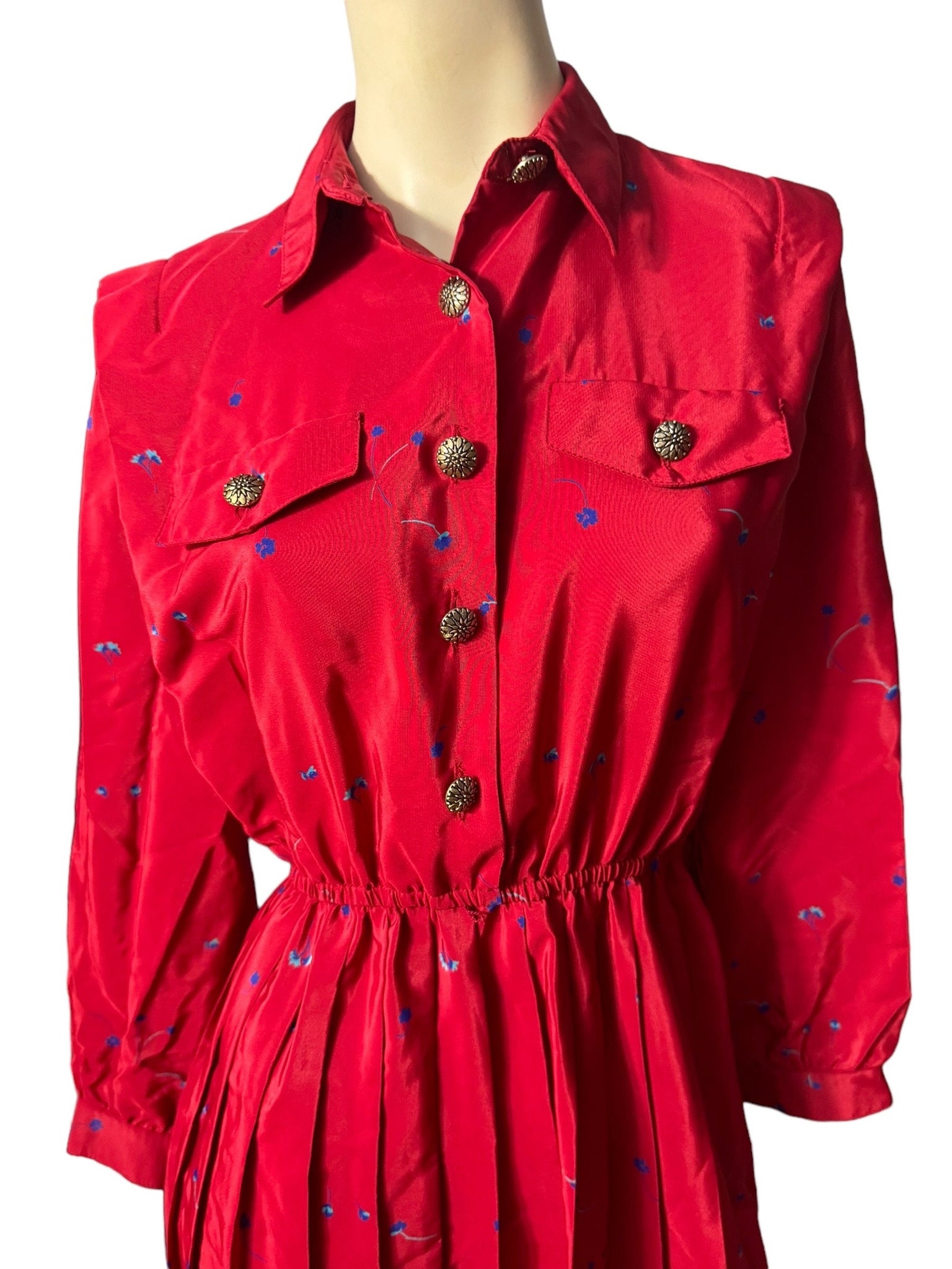 Vintage 80's red dress 8 Pet Leslie Fay