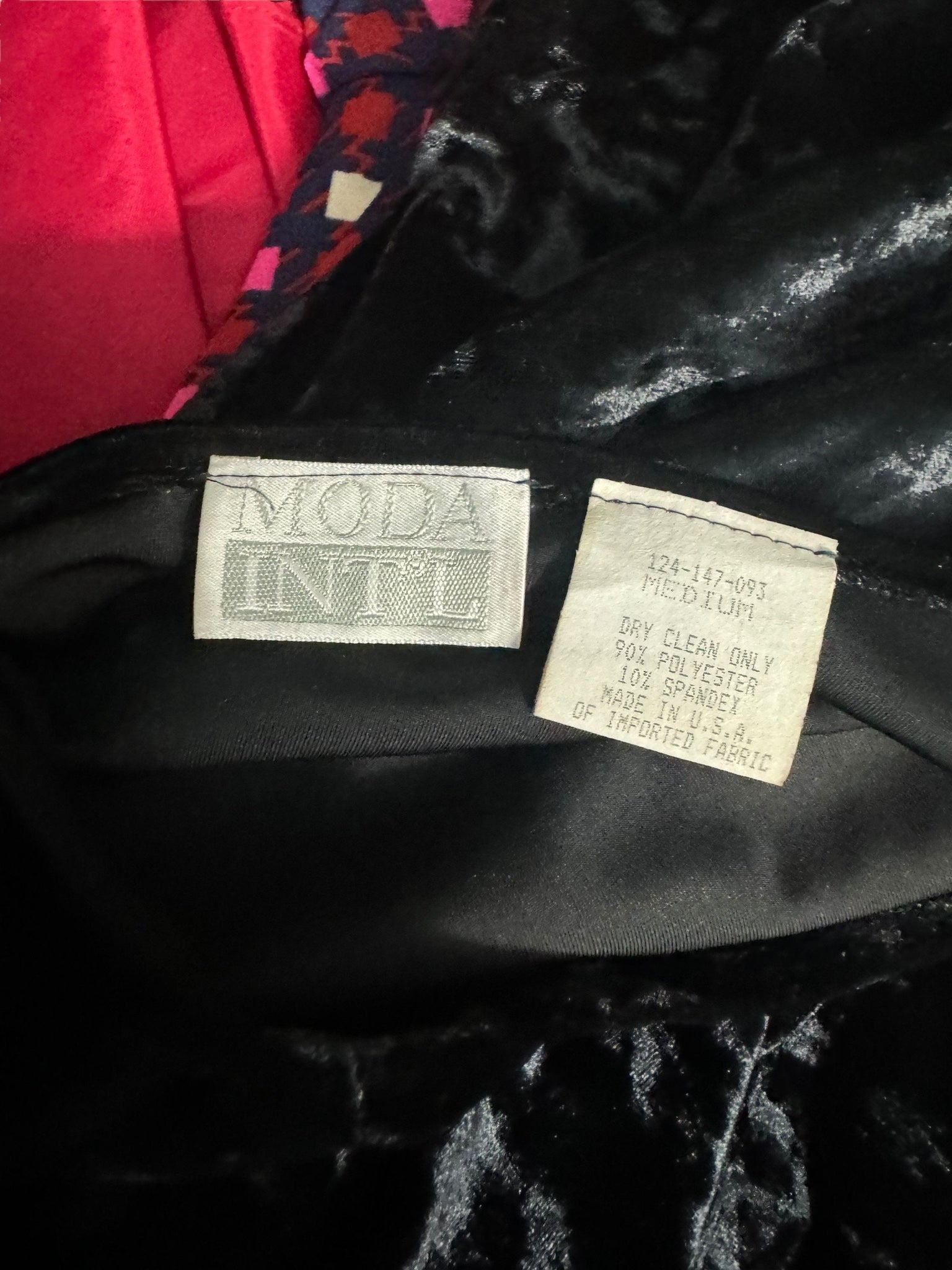 Vintage 90's black velvet mini dress M