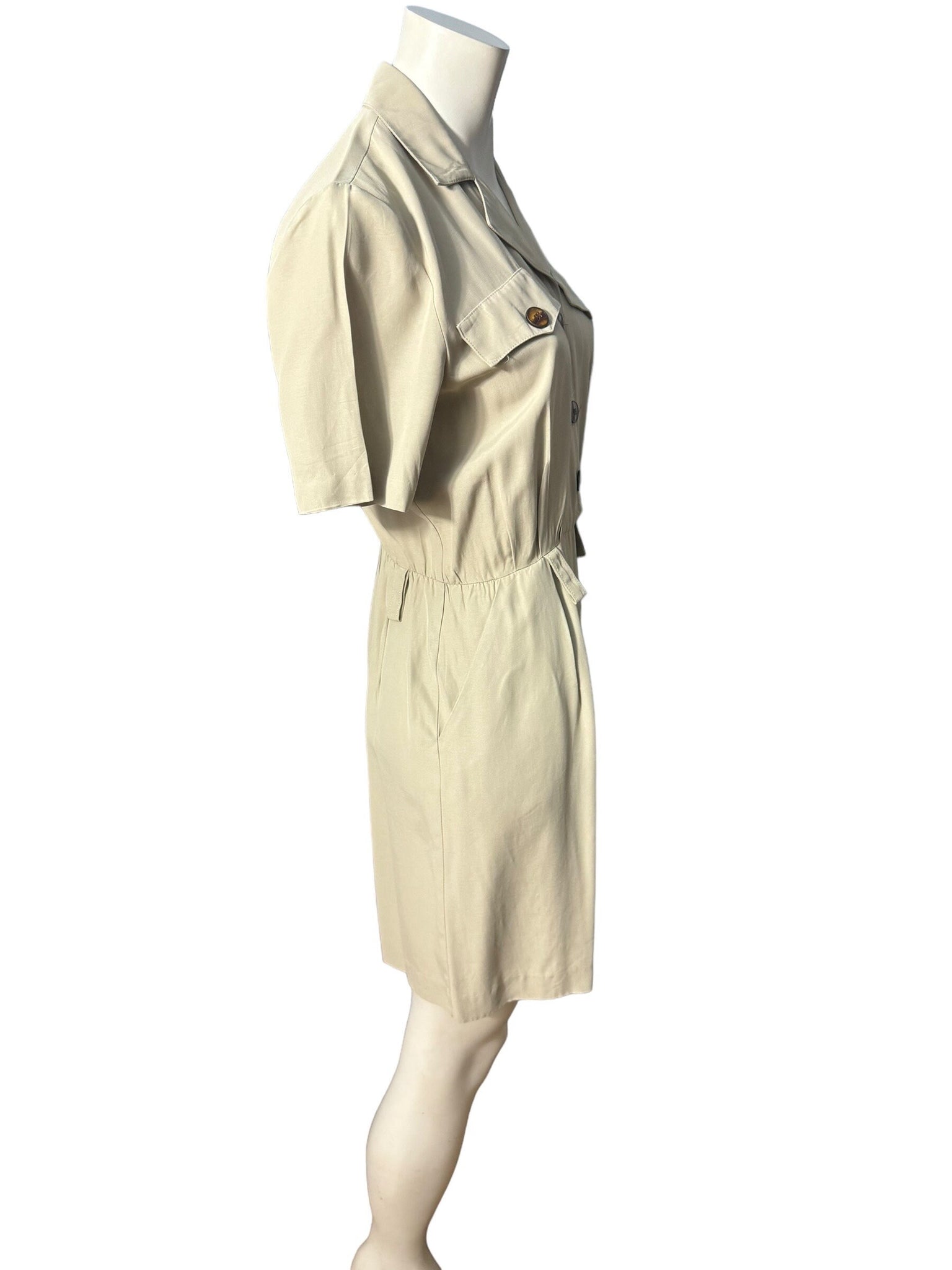 Vintage 80's tan romper jumpsuit M