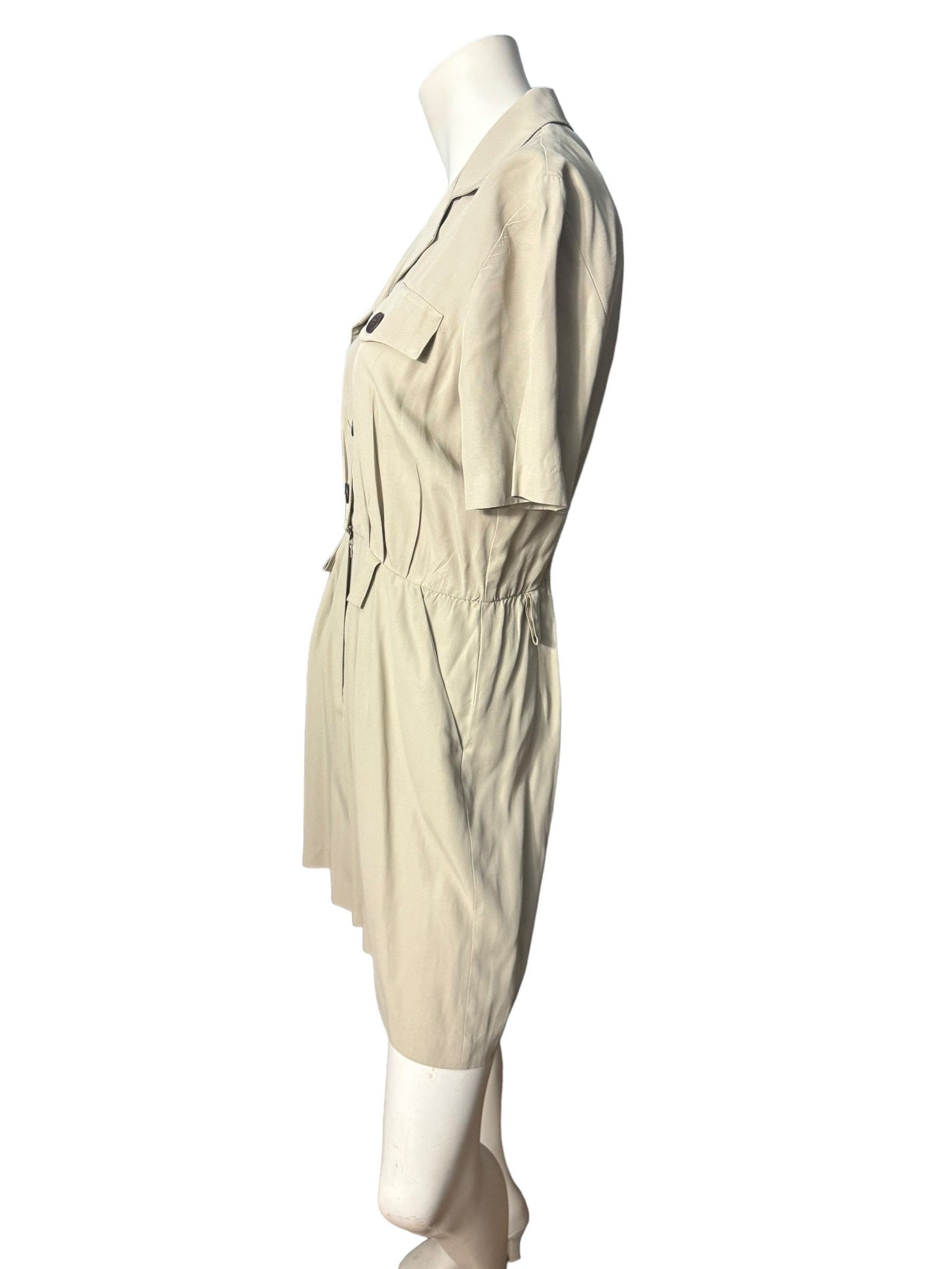 Vintage 80's tan romper jumpsuit M