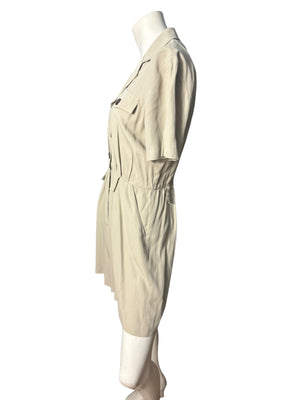 Vintage 80's tan romper jumpsuit M