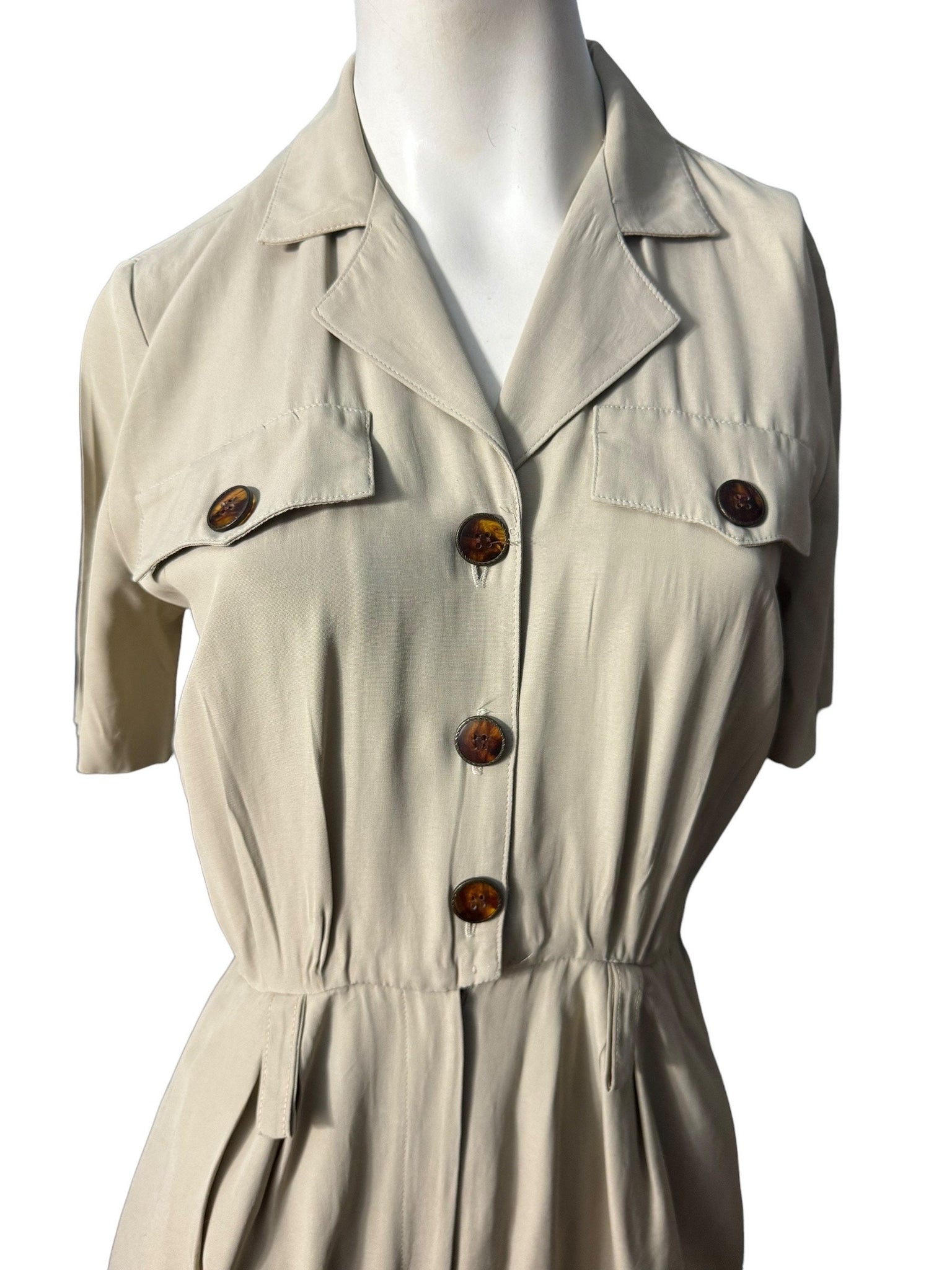 Vintage 80's tan romper jumpsuit M