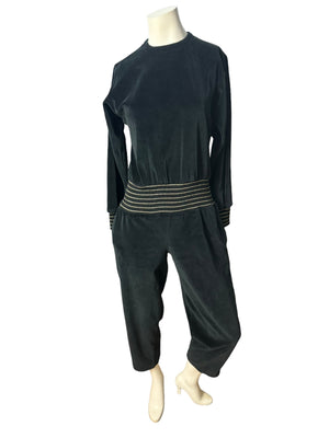 Vintage 80's black terry jumpsuit 2 Liz Claiborne