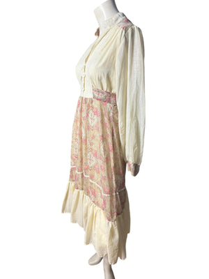 Vintage 70's prairie dress M Wendy