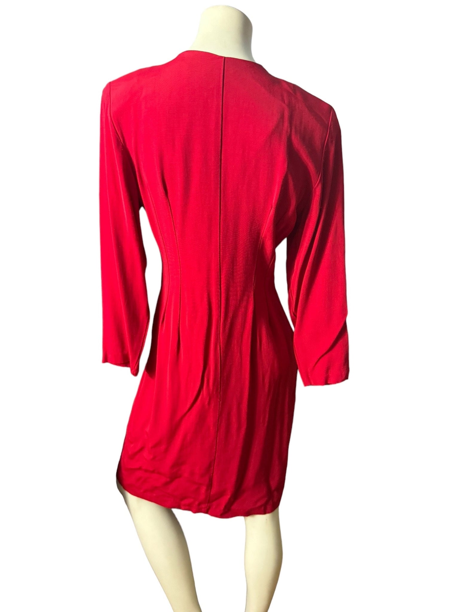 Vintage 80's red bow dress M Kate Warner