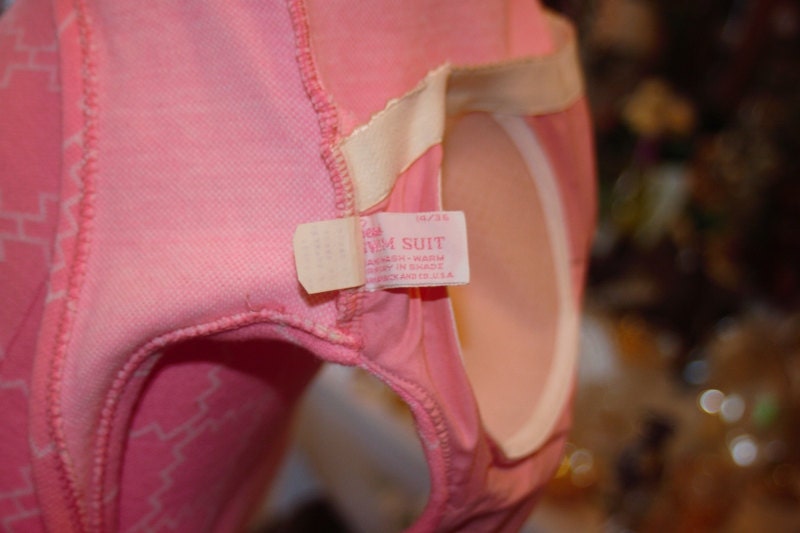 Vintage 60's pink swimsuit play suit M/L