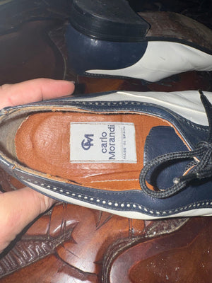 Vintage Men's black & cream oxfords 7 Carlo Morandi