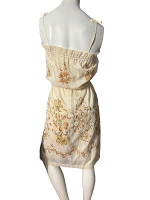 Vintage 70’s embroidered sun dress M