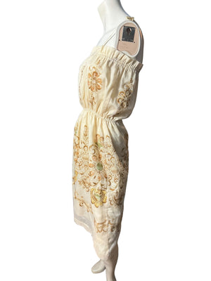 Vintage 70’s embroidered sun dress M