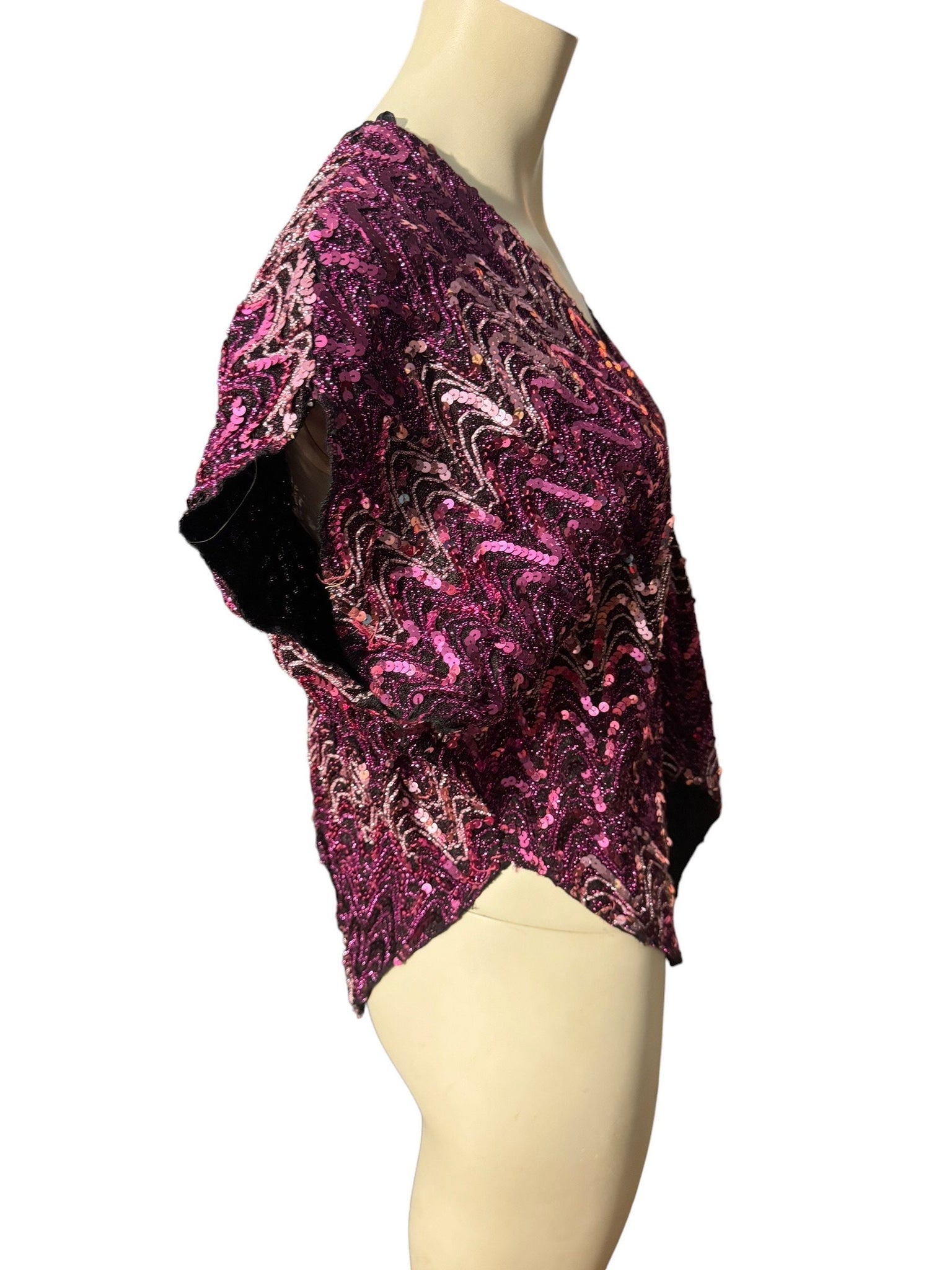 Vintage 70's sequin top shirt L