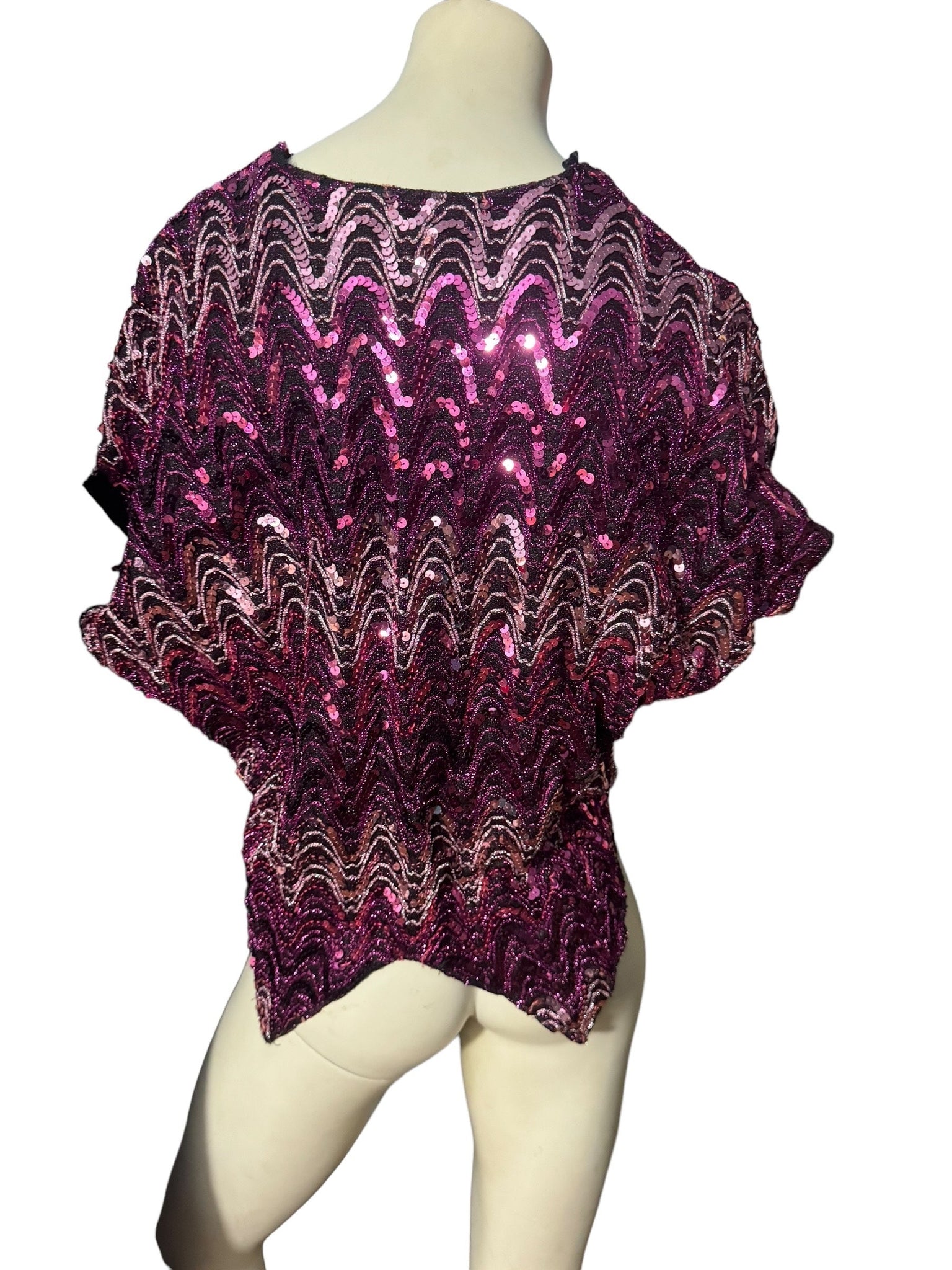 Vintage 70's sequin top shirt L