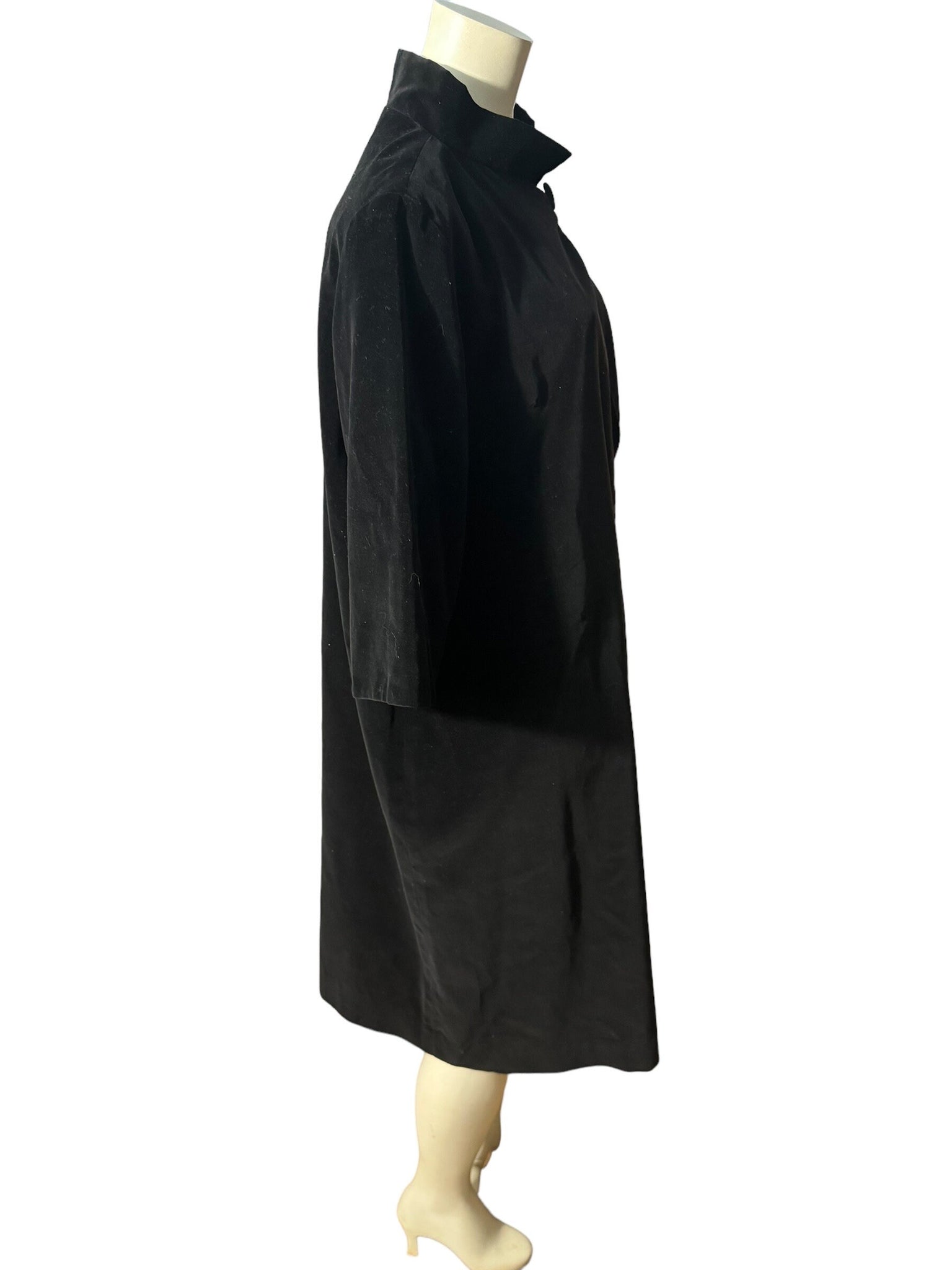 Vintage black velvet 50's coat M L
