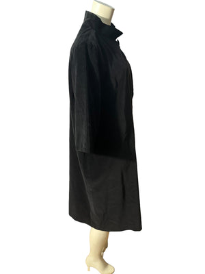 Vintage black velvet 50's coat M L