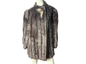 Vintage brown faux fur coat jacket M