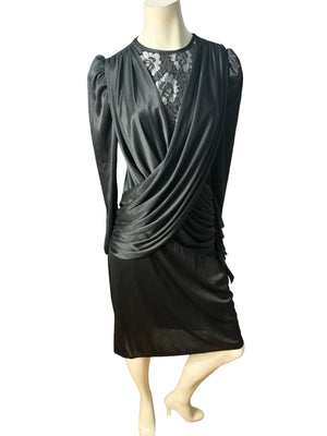 Vintage 80's black & silver dress M Diamond's Run