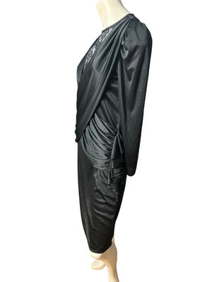 Vintage 80's black & silver dress M Diamond's Run