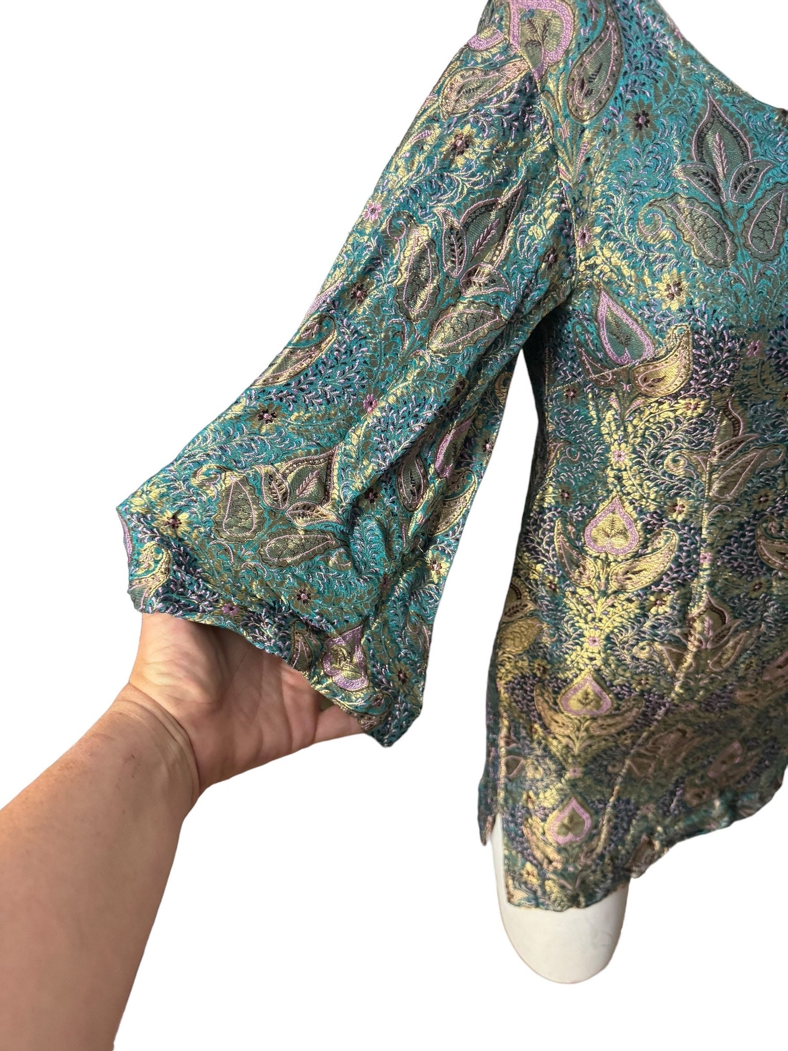Vintage 70's brocade mini dress S