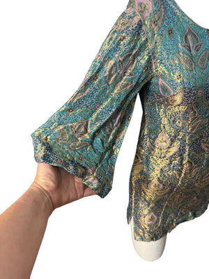 Vintage 70's brocade mini dress S