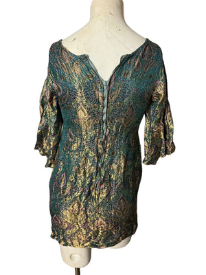 Vintage 70's brocade mini dress S