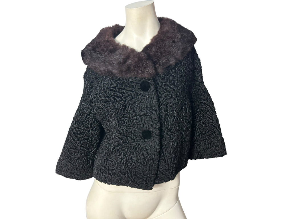 Vintage 50's lambswool short coat S