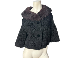 Vintage 50's lambswool short coat S