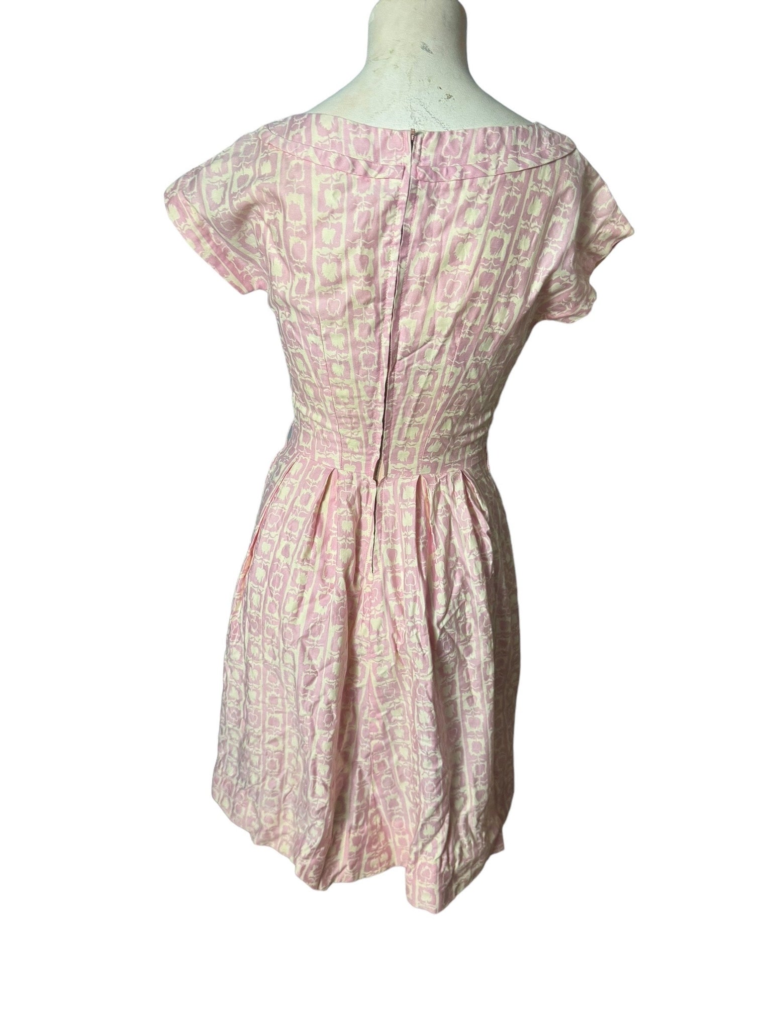Vintage 50's pink cotton day dress S