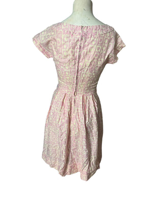 Vintage 50's pink cotton day dress S