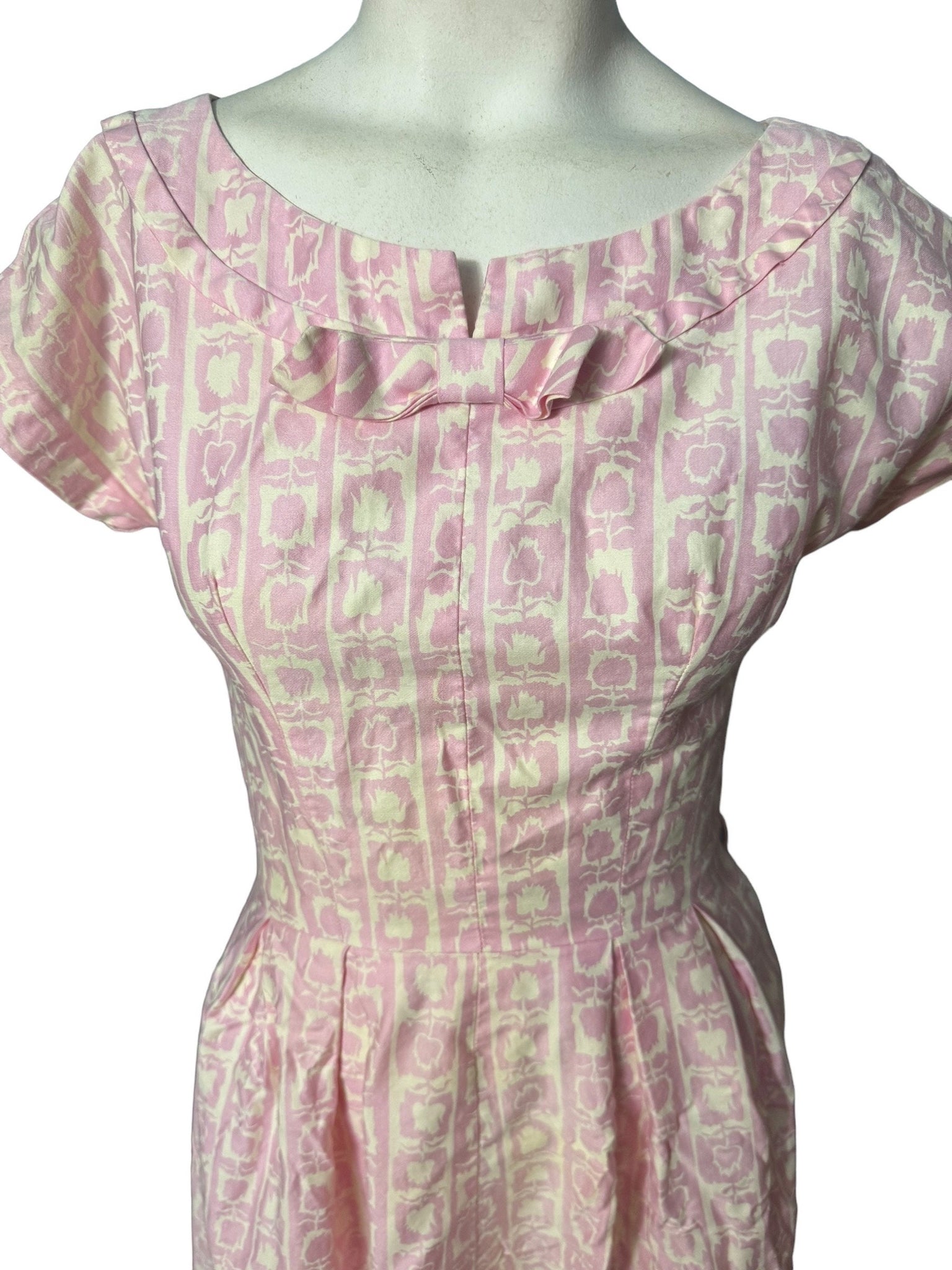 Vintage 50's pink cotton day dress S