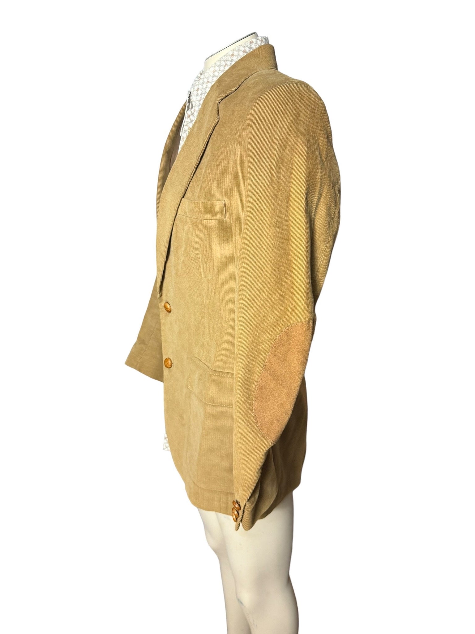Vintage 70's men's tan corduroy suit jacket 41 R